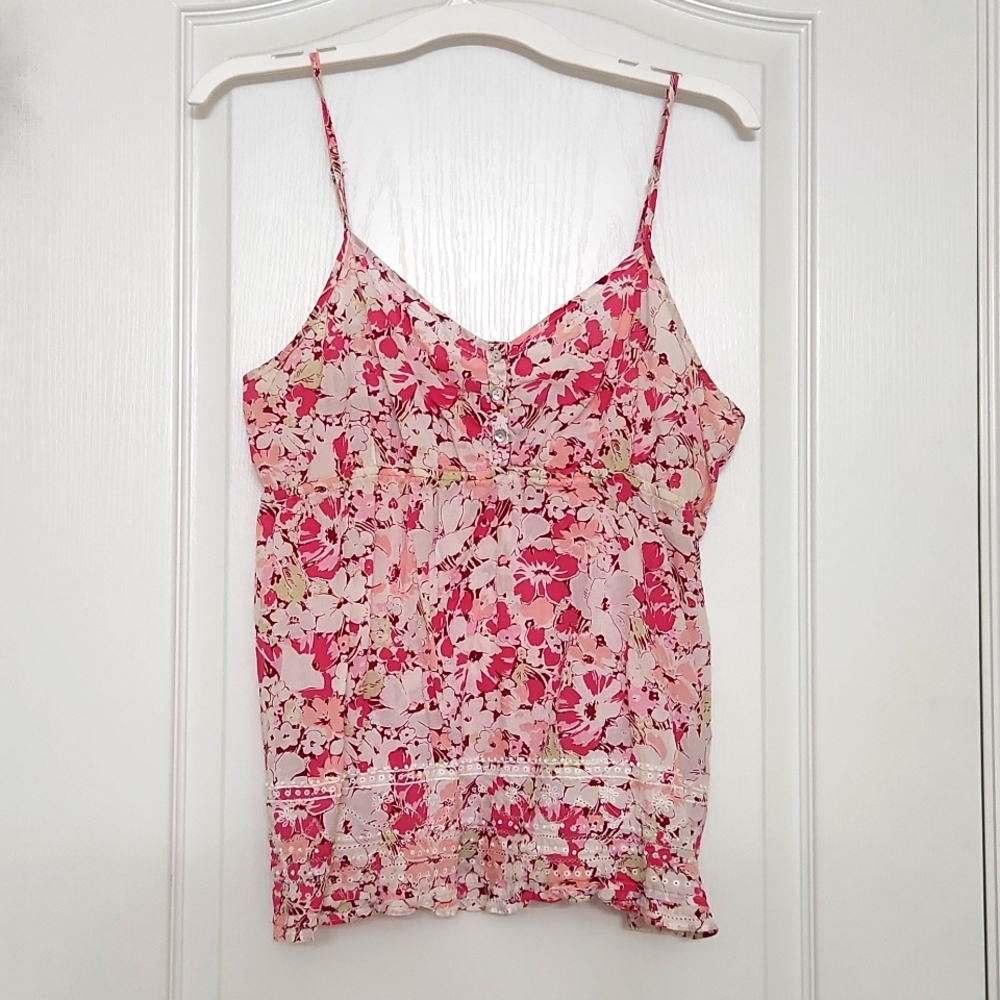 Aeropostale floral eyelet tank, sz XL